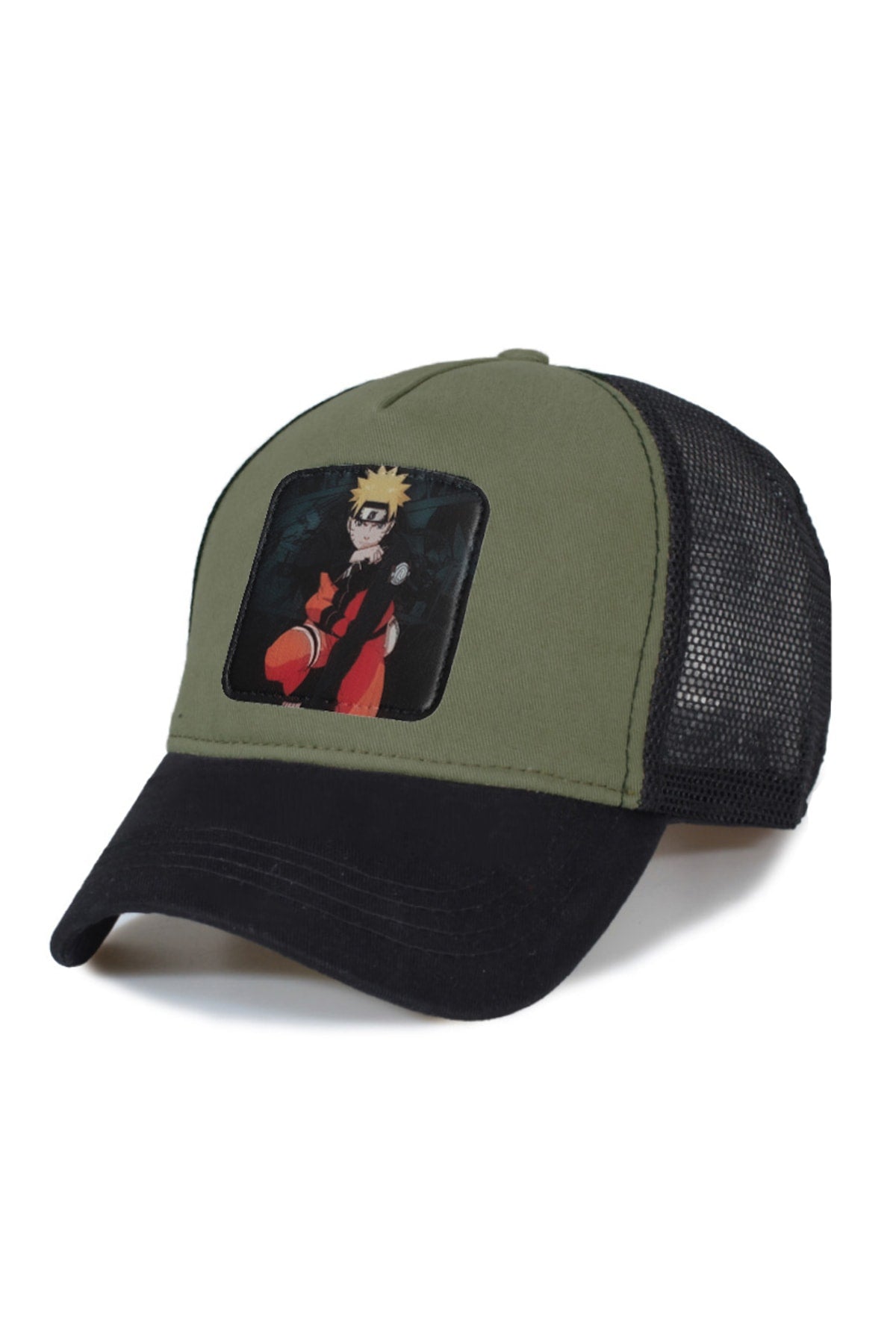 Anime 22 Siyah Model Fileli Şapka - Yeşil Taş Bordo