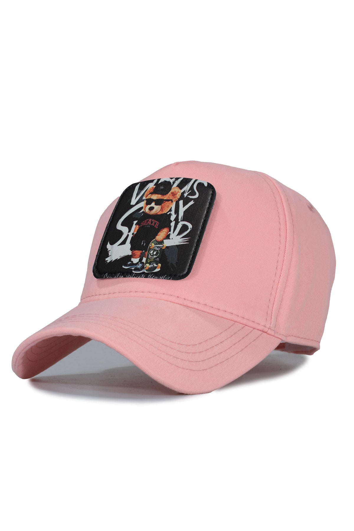 Bear #4 Model Şapka- Değiştirilebilir Deri Patch - Pamuk - Unisex - Saks