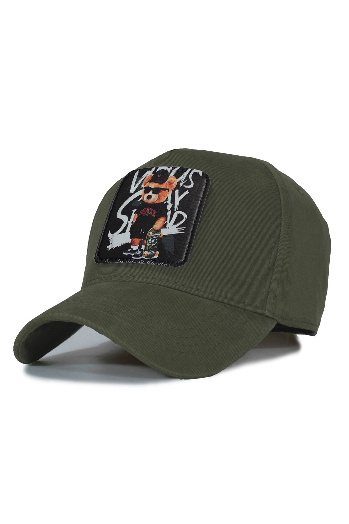 Bear #4 Model Şapka- Değiştirilebilir Deri Patch - Pamuk - Unisex - Saks