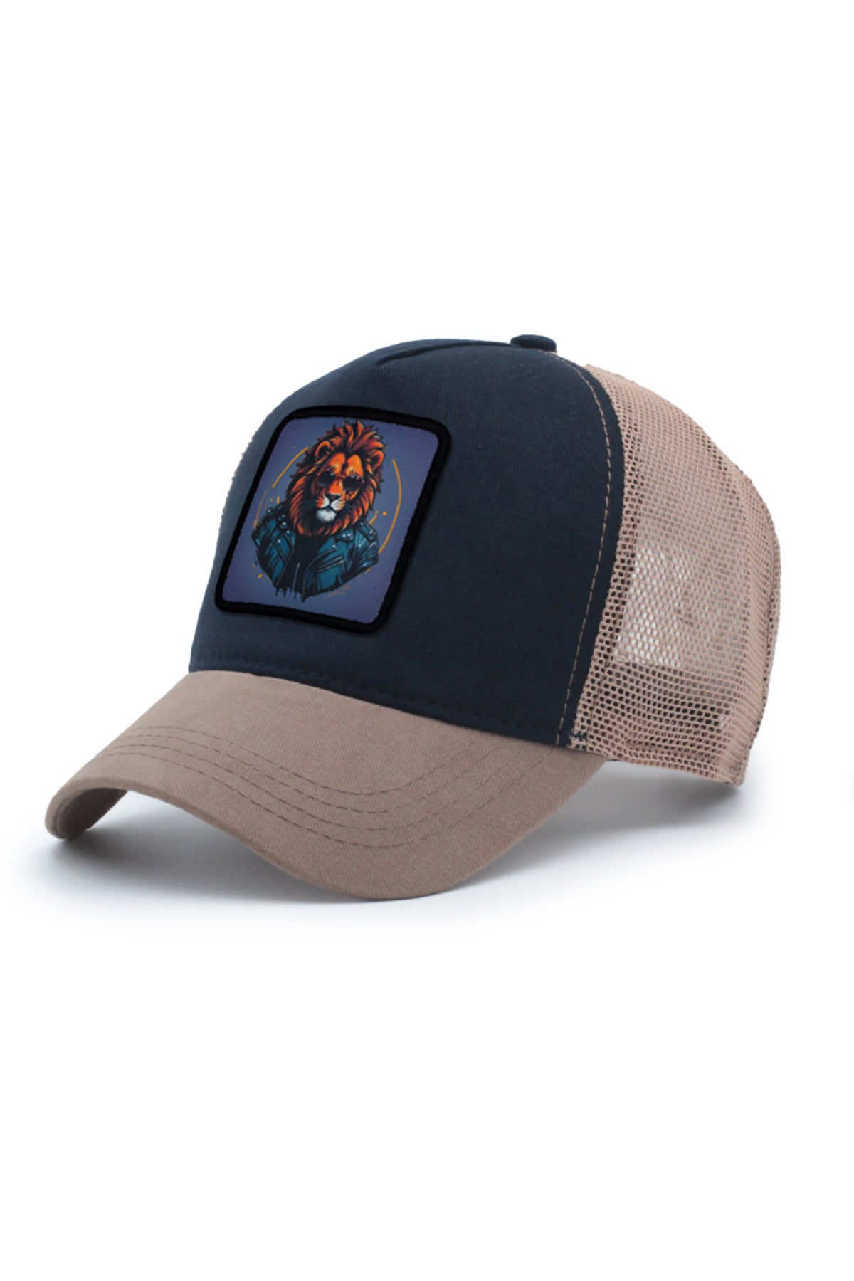 Lion Model Fileli Şapka Yeşil Sarı Krem