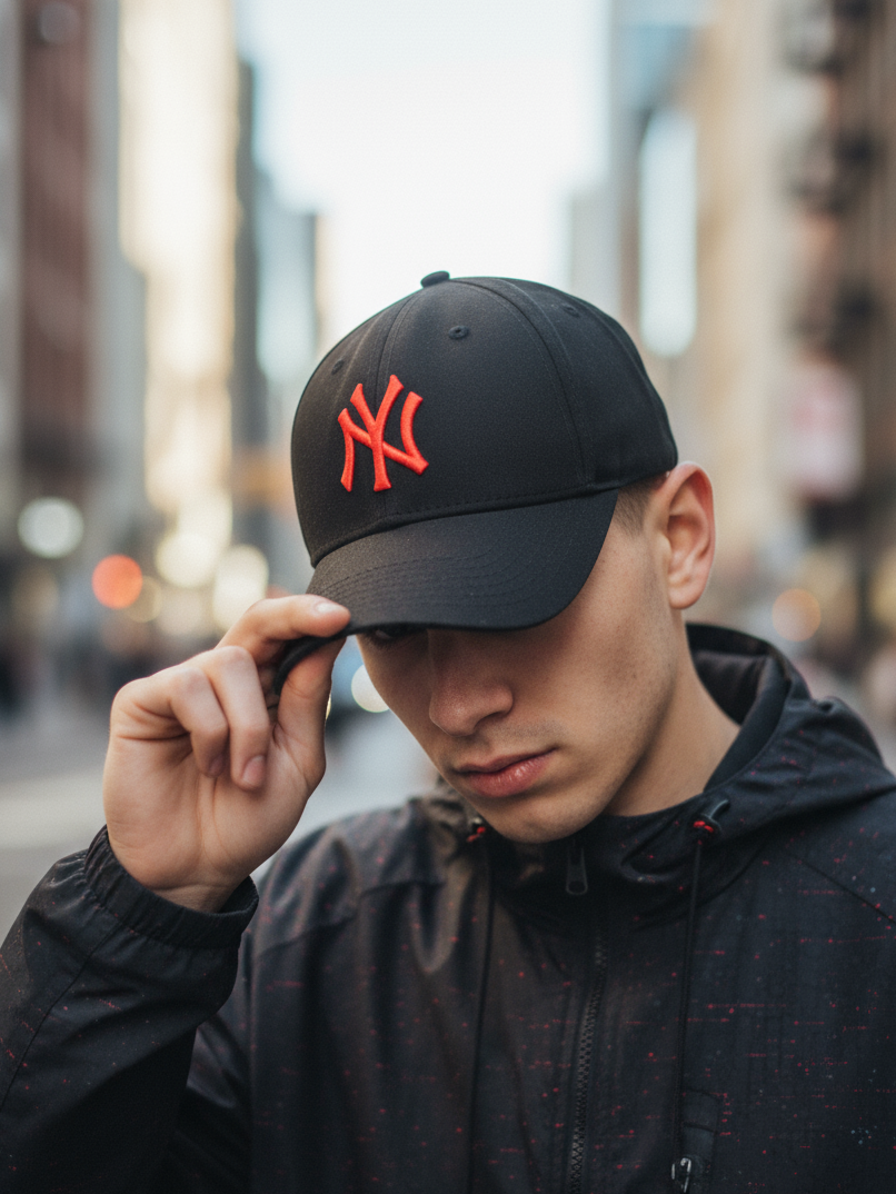 NY NewYork Yankee Model Şapka Siyah Kırmızı