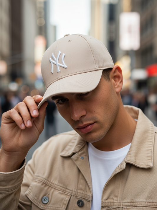 NY NewYork Yankee Model Şapka Bej