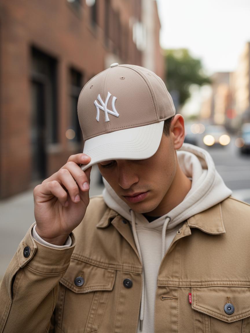 NY NewYork Yankee Model Şapka Kahve Bej