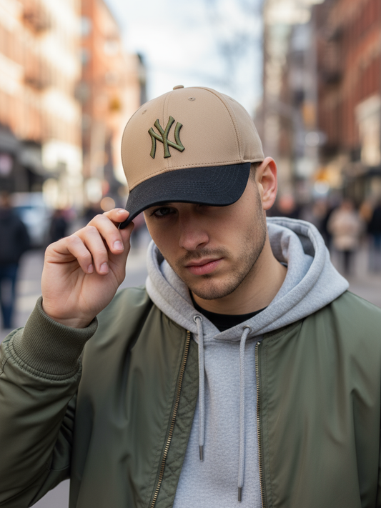 NY NewYork Yankee Model Şapka Kahve Haki