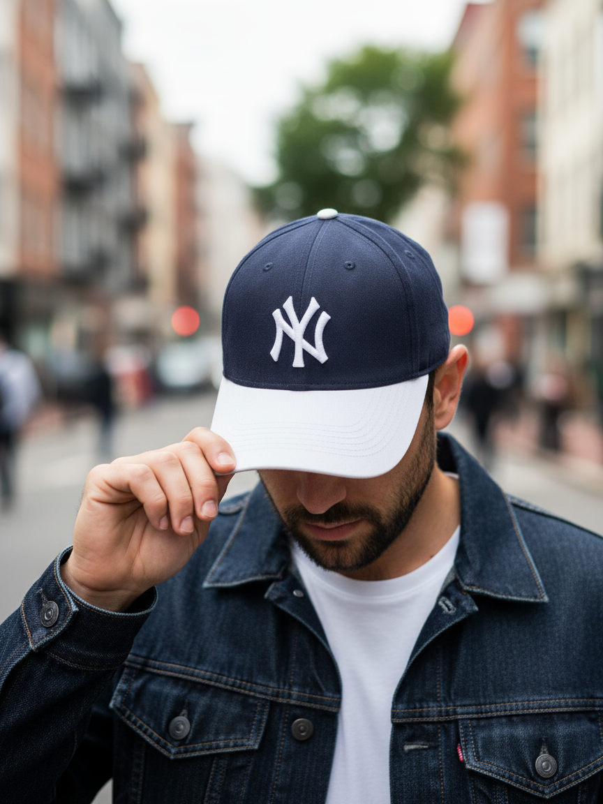 NY NewYork Yankee Model Şapka Lacivert Beyaz