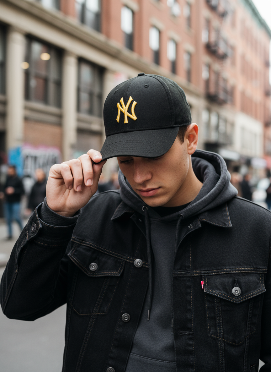 NY NewYork Yankee Model Şapka Siyah Sarı