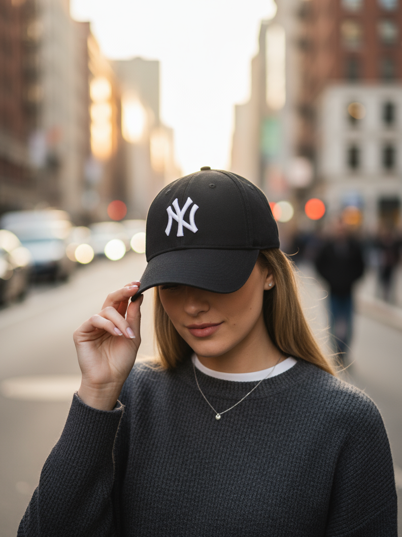NY NewYork Yankee Model Şapka Siyah Beyaz
