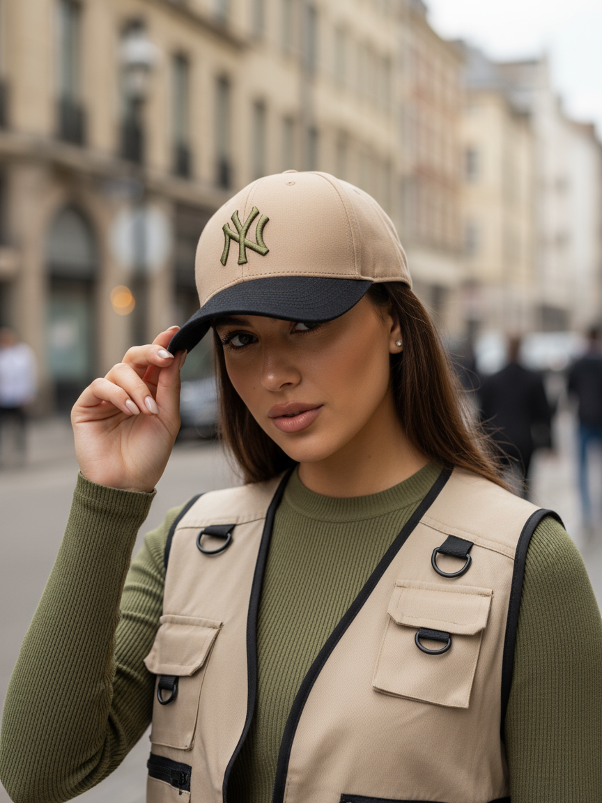 NY NewYork Yankee Model Şapka Kahve Haki