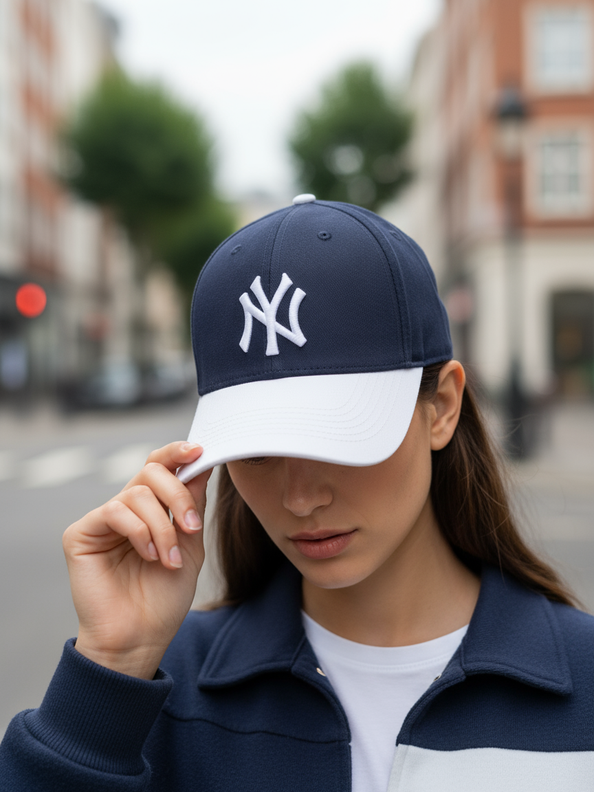 NY NewYork Yankee Model Şapka Lacivert Beyaz