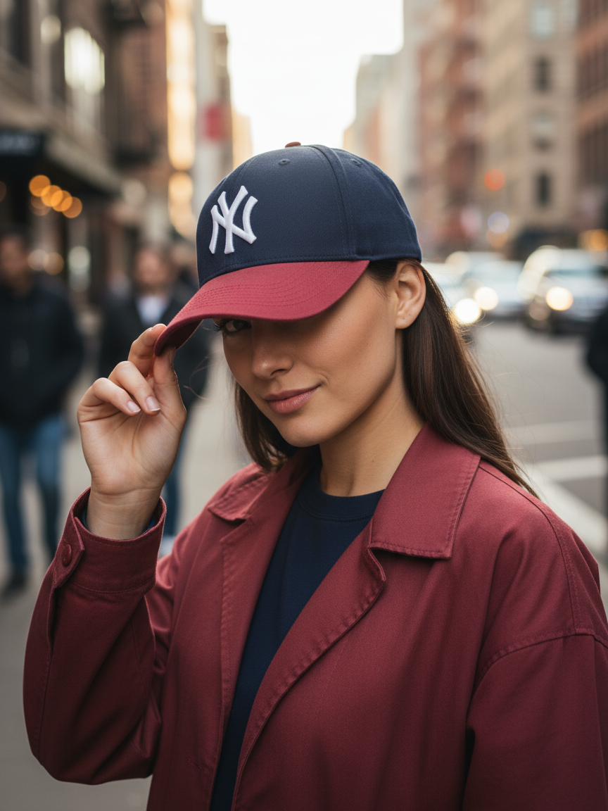 NY NewYork Yankee Model Şapka Bordo Lacivert
