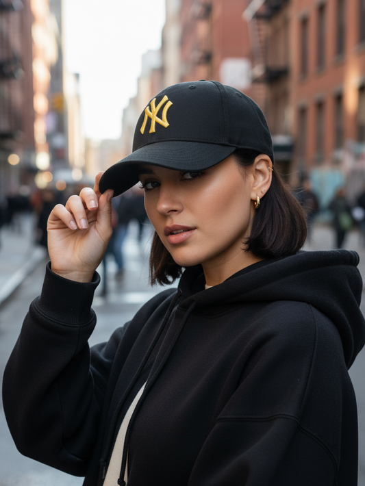 NY NewYork Yankee Model Şapka Siyah Sarı