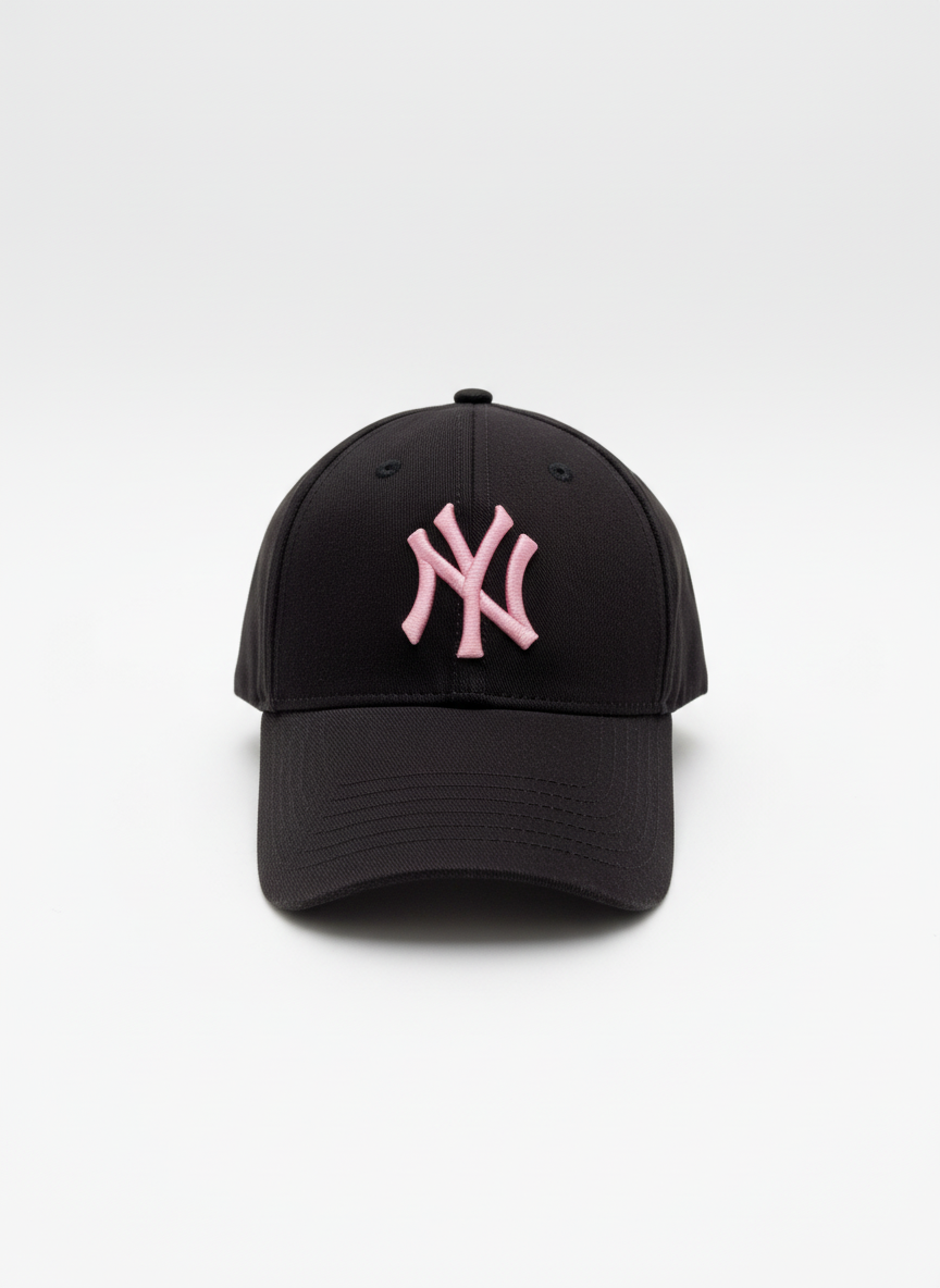 NY NewYork Yankee Model Şapka Siyah Pembe