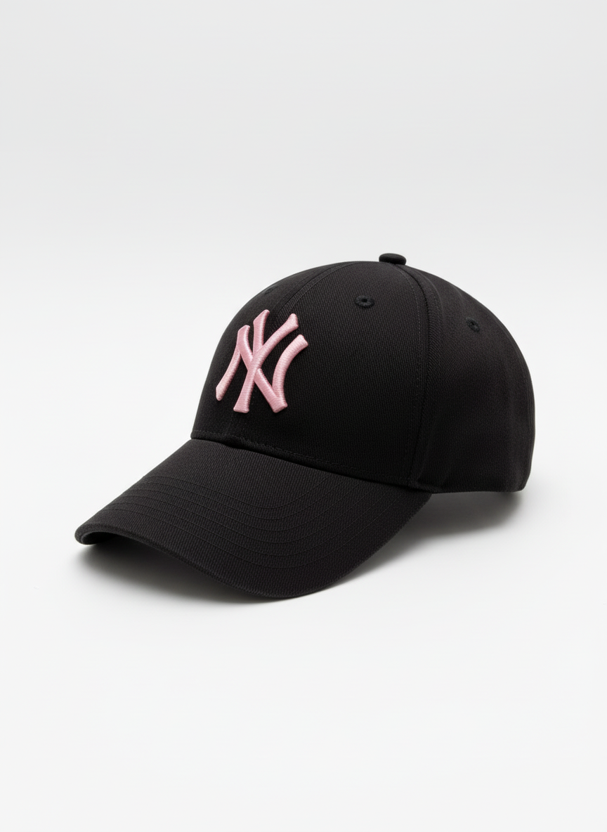 NY NewYork Yankee Model Şapka Siyah Pembe